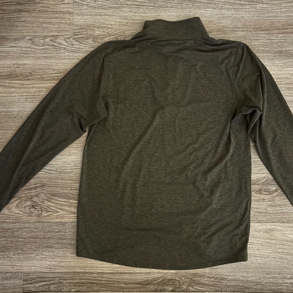 Men's Vuori Dark Olive Quarter-Zip Shirt - Picture 2 of 3